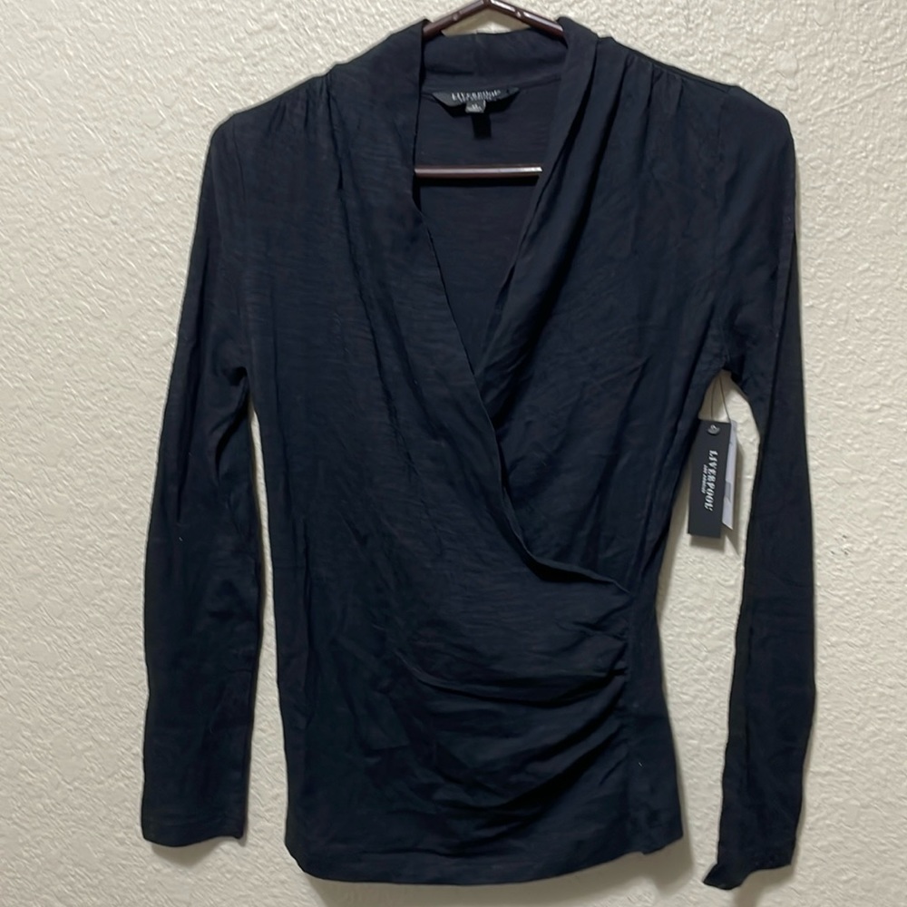 COPY - Liverpool Los Angeles Women's Navy Cross Over Front Blouse. NWT. Variou…